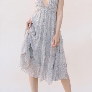 DITSY FLORAL FLOWY MIDI DRESS